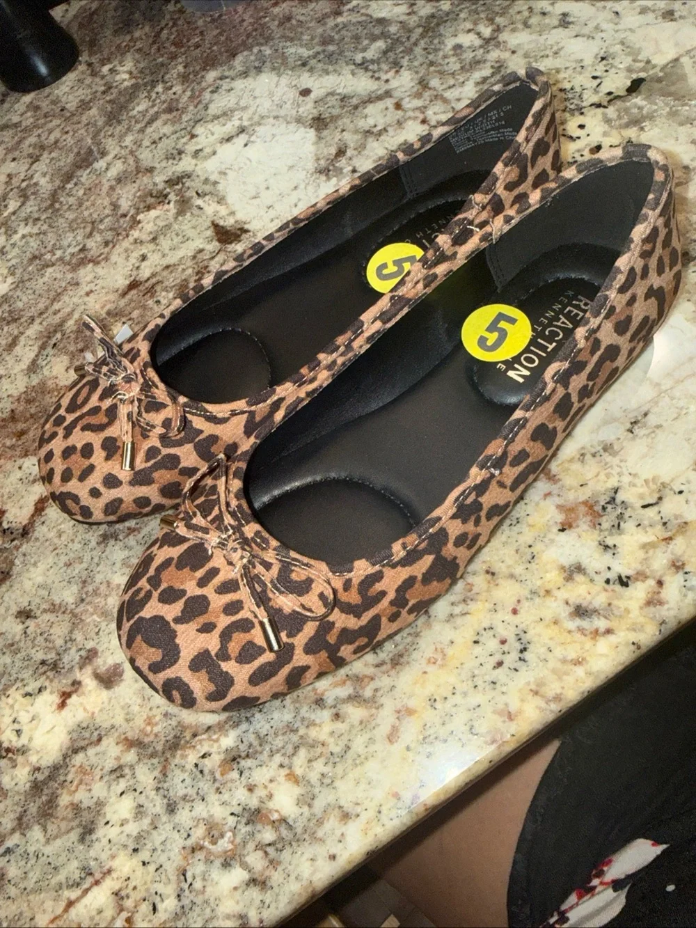Reaction Kenneth Cole Leopard Print Ballet Flats - Brown/Black